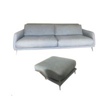 Ensemble canapé 3 places et pouf en tissu (gris), Ditre Italia