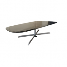 Table basse Sassi en métal laqué avec plateau en verre, Calligaris