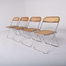 Lot de 4 chaises pliantes Plia Cané par Giancarlo Piretti, Anonima Castelli