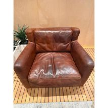 Fauteuil en cuir marron, Baxter
