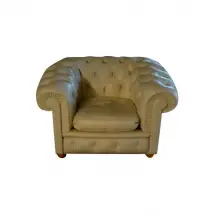 Fauteuil Chester classique en cuir (beige), Poltrona Frau
