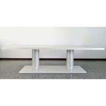 Table rectangulaire en palissandre et cuir, Fendi
