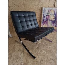 Fauteuil Barcelona en cuir noir, Knoll