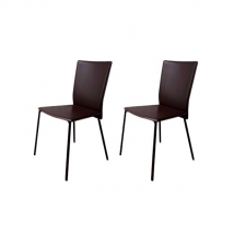 Set de 2 chaises en cuir et métal, Calligaris