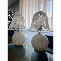 Paire de lampes de table en verre soufflé de Murano (années 70), La Murrina
