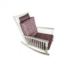 Fauteuil à bascule Marica en tissu et bois peint blanc, MD Work