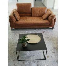 Canapé en cuir couleur cognac modèle Davis In, Frigerio