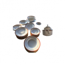 Service en porcelaine décorée avec filet d'or (années 80), Richard Ginori