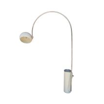 Lampadaire arc en acier chromé et fonte, Guzzini