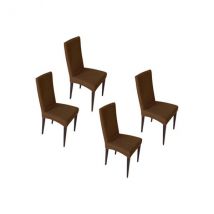 Ensemble de 4 chaises en tissu marron, Cattelan Italia