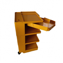 Chariot de rangement jaune Joe Colombo (années 70), Bieffeplast