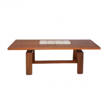 Table rectangulaire en bois de noyer par Silvio Coppola (années 60), Bernini