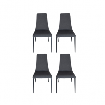 Lot de 4 chaises rembourrées Etoile en tissu (gris/anthracite), Calligaris
