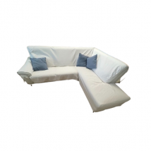 Canapé d’angle Ingegno en cuir blanc, Divani&Divani by Natuzzi