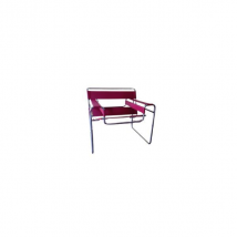 Fauteuil Wassily B3 1009 en acier et cuir rouge de Marcel Breuer, MDF Italia
