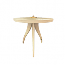 Table basse ronde en cuir blanc, Fendi