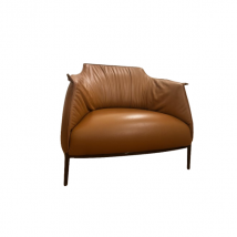 Fauteuil Archibald en cuir marron clair design Jean-Marie Massaud, Poltrona Frau