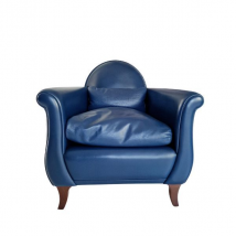 Fauteuil Lyra en cuir bleu, Poltrona Frau