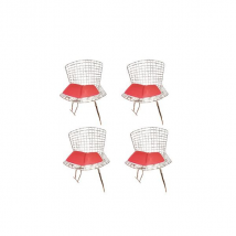 Lot de 4 chaises Bertoia de Harry Bertoia en acier (années 50), Knoll