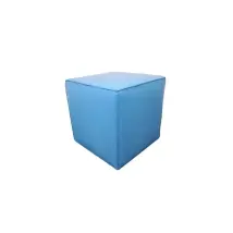 Pouf cube XS Inuit en cuir (bleu), Ivano Redaelli