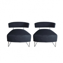 Paire de fauteuils Tauro en tissu noir, Andreu World