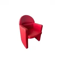 Fauteuil Ego avec accoudoirs en cuir rouge, Poltrona Frau