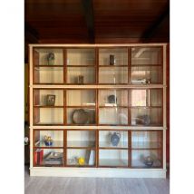 Buffet Architect en bois de noyer et verre, Roche Bobois