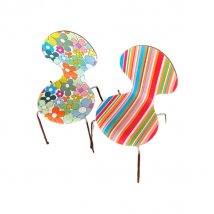 Lot de 2 chaises Flowers et Stripes multicolores, Creativando