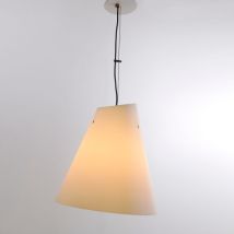 Suspension en verre blanc opalin dépoli (années 70),