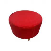 Pouf rond en tissu rouge, Moroso