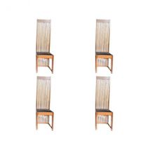 Lot de 4 chaises en bois Frank Lloyd Wright, Cassina