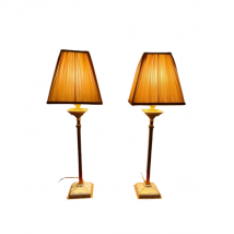 Paire de lampes de chevet en porcelaine avec feuille d’or, Mangani