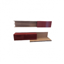 Meuble TV avec portes en verre rouge, Lago