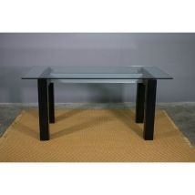 Table rectangulaire en verre trempé (années 70), Alias