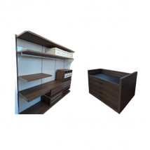 Dressing avec îlot en bois de noyer, Poliform