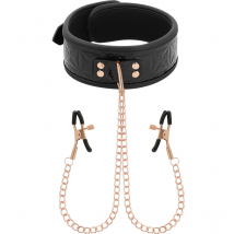 BEGME - BLACK EDITION HALSBAND MIT NIPPELKLEMMEN - Erotikzubehör