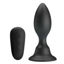 MR PLAY - ANALSTECKER MIT VIBRATION, SCHWARZE FERNBEDIENUNG - Gleitgel