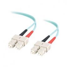 C2G 1m SC-SC 10Gb 50/125 OM3 Duplex Multimode PVC Fibre Optic Cable (LSZH) - Aqua