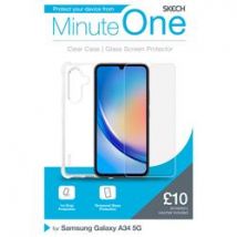 Minute One Clear Case and Screen Protector for Galaxy A34 5G