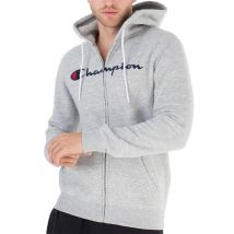 Bluza Champion Embroidered Full Zip Fleece Hoodie 219205-EM021 - szara