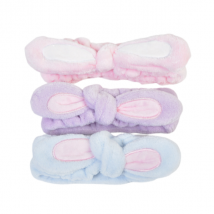 MINGXIER - Bandeau de lavage du visage avec oreilles de lapin en polaire corail (couleur aléatoire) - 1pièce
