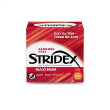 STRIDEX - Tampons maximum sans alcool (2% d'acide salicylique) ROUGE - 55pcs