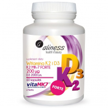 Witaminy D + K Aliness Vit K2 D3 Forte 60kaps