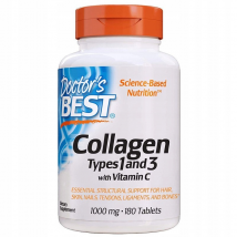 Regeneracja Stawów Kolagen + Vit C Doctor's Best Collagen Types 1&3 + Vit C 180tab