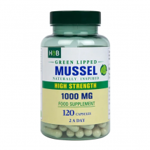 Regeneracja Stawów Małże Holland&Barrett Green Lipped Mussel 1000mg 120kaps