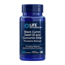 Trawienie Olej z Czarnuszki Life Extension Black Cumin Seed Oil and Curcumin Elite Turmeric Extract 60softgels