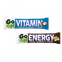 Zestaw Baton Węglowodanowy Go On Energy 50g Orzechowo-Karmelowy + Baton Węglowodanowy Go On Baton Vitamin 50g Kokosowy