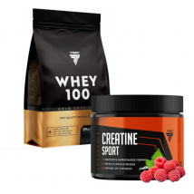 Zestaw Trec Nutrition Pokochaj Pompę Gold Core Line Whey 100 + Creatine Sport Malina 900g + 300g