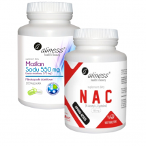 Zestaw Aliness Maślan sodu 550mg + Aliness NAC 190 mg