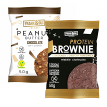 Zestaw Frank&Oli Proteinowe Ciastko Brownie z Orzechami Nerkowca + Soft Cookie Peanut Butter Chocolate 50g